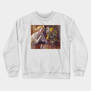 Marechal Niel Roses by Childe Hassam Crewneck Sweatshirt